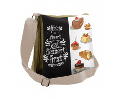 Eat Dessert First Patisserie Messenger Bag