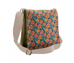 Lilly Flowers Doodle Messenger Bag