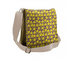 Vintage Yellow Poppy Flowers Messenger Bag