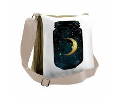 Crescent and Stars in Wish Jar Messenger Bag