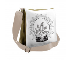 Crystal Ball with Gems Sketch Messenger Bag