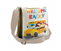 Welcome Back Typography Messenger Bag