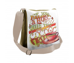 Retro Words About Love to Cocoa Messenger Bag