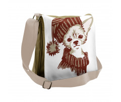 Puppy Hat and Pullover Messenger Bag