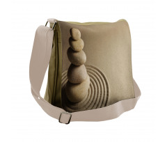 Balancing Stones on Sand Theme Messenger Bag