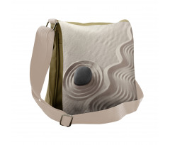 Motifs of Waves on Sand Pebble Messenger Bag