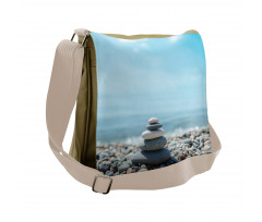 Pebbles by the Sea Beach Theme Messenger Bag