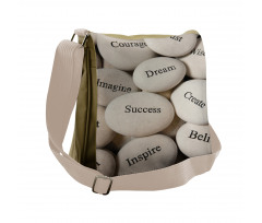 Motivational Words on Rocks Messenger Bag