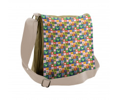 Birds and Flowers Retro Messenger Bag