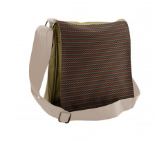 Dark Traditional Chevron Messenger Bag