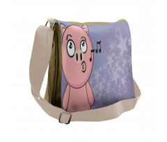 Farm Animal Singing Star Motifs Messenger Bag