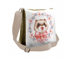 Portrait with Ribbon Wreath Messenger Bag