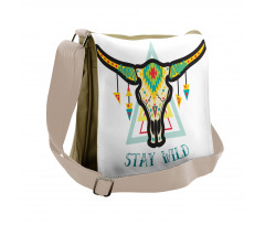 Bohemian Stay Wild Bull Messenger Bag