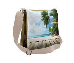 Sandy Tropic Ocean Beach Pier Messenger Bag