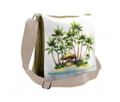 Trees and Bungalow Tiki Bar Messenger Bag