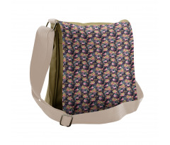 Tropical Summer Flora Flamingo Messenger Bag