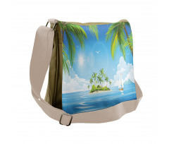 Cartoon of Tropical Island Messenger Bag