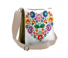 Slav Flowers Heart Messenger Bag