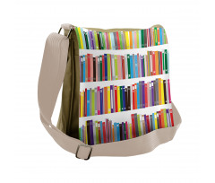 Colorful Doodle of Books Messenger Bag