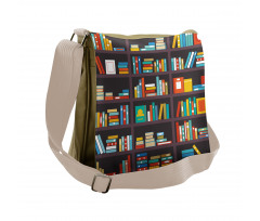 Cartoon Colorful Books Messenger Bag