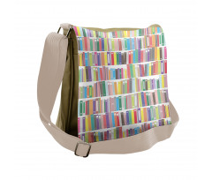 Colorful Cartoon Library Messenger Bag