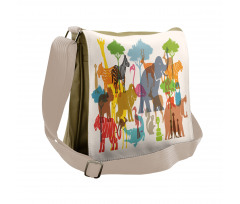 Colorful Shapes Art Messenger Bag