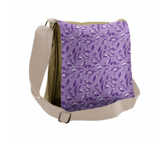 Lilac Delicate Feathers Messenger Bag