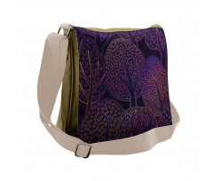 Forest Colorful Pattern Messenger Bag