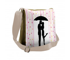 Couple Umbrella Romance Messenger Bag