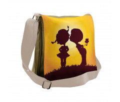 Children Silhouettes Messenger Bag