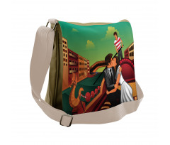 Romantic Couple on Gondola Messenger Bag