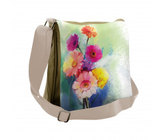 Gerbera Flowers Art Messenger Bag