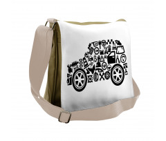 Car Shape Pictograms Messenger Bag