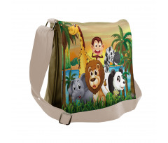 Funny Animals Forest Messenger Bag