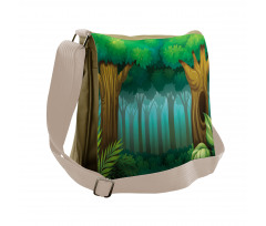 Foggy Deep Forest Messenger Bag