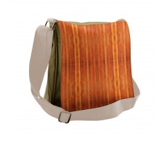 Vertical Stripes in Brown Messenger Bag