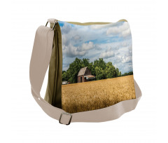 Cottage in a Wheat Field Messenger Bag