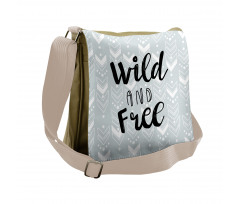 Wild and Free Typography Messenger Bag