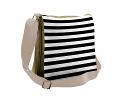 Monochrome Classic Striped Messenger Bag