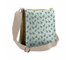 Animal and Tiny Hearts Messenger Bag