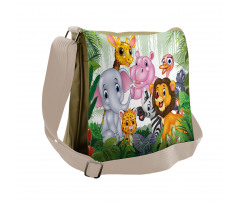 Nursery Happy Animal Doodle Messenger Bag