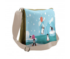 Penguins on Ice Messenger Bag