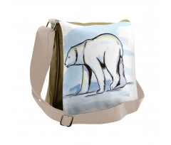 Pencil Sketch Polar Bear Messenger Bag