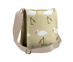 Leg Standing Heron Birds Messenger Bag