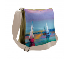 Modern Art Boat Sail Messenger Bag