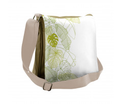 Monstera Leaf and Nature Messenger Bag