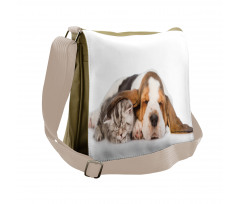 Puppy Kitten Sleeping Messenger Bag