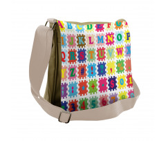 Alphabet and Numbers Messenger Bag