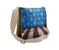 Grunge Stars Stripes Messenger Bag