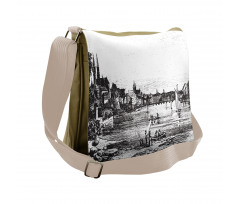 Vintage Cityscape of Istria Messenger Bag